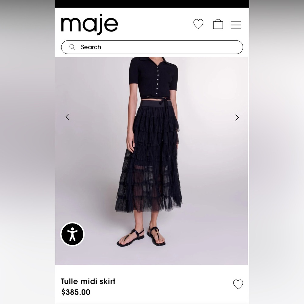 Make Tulle Midi Skirt in white